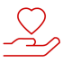 Ein Icon einer Hand mit einem Herz