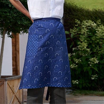 Blaudruck Halbschürze