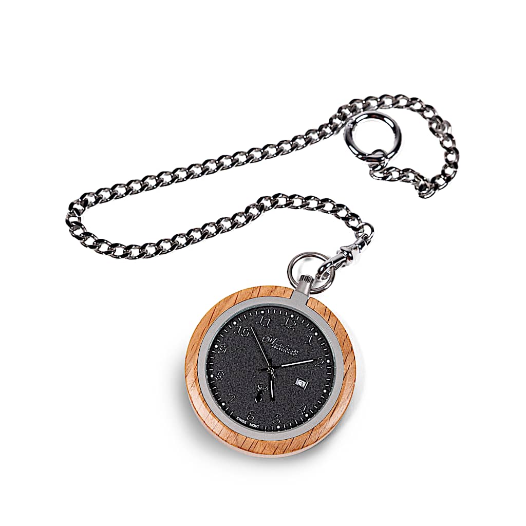 Taschenuhr aus Eichenholz