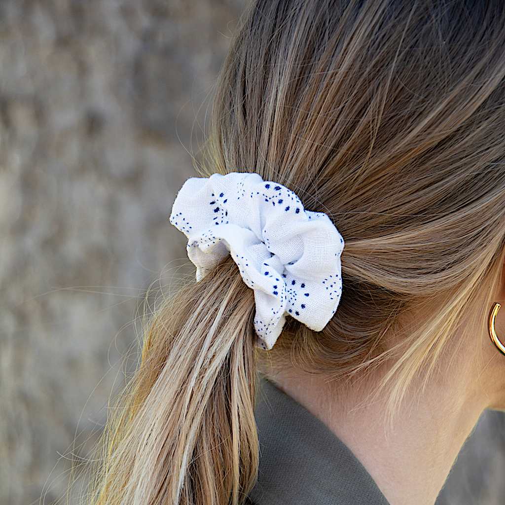 Haarband aus Blaudruckleinen