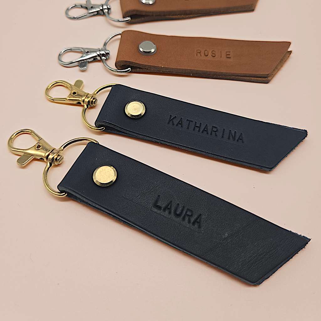 Schlüsselanhänger aus Leder, personalisierbar