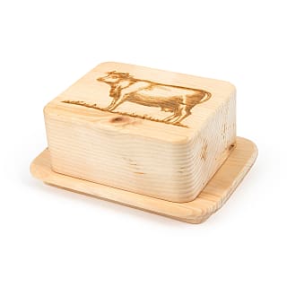 Zirben-Butterdose Kuh