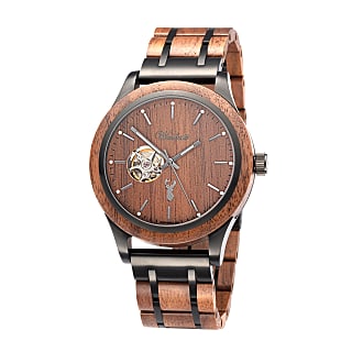 Herrenuhr mit Holzband, personalisierbar