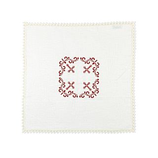 Bestickte Weihkorbdecke Kreuz