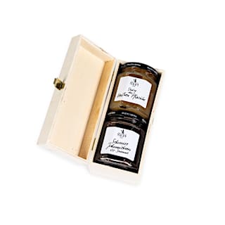 Fruchtaufstriche Weiße Pfirsiche, Schwarze Johannisbeere
