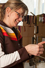 Hüttenschuhe mit Ledersohle