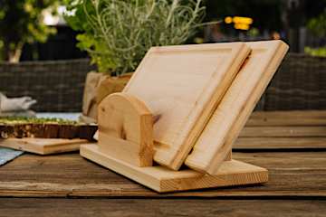 Zirben-Jausenbretter mit Ständer