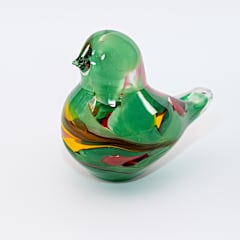 Mundgeblasener Spatz aus Glas